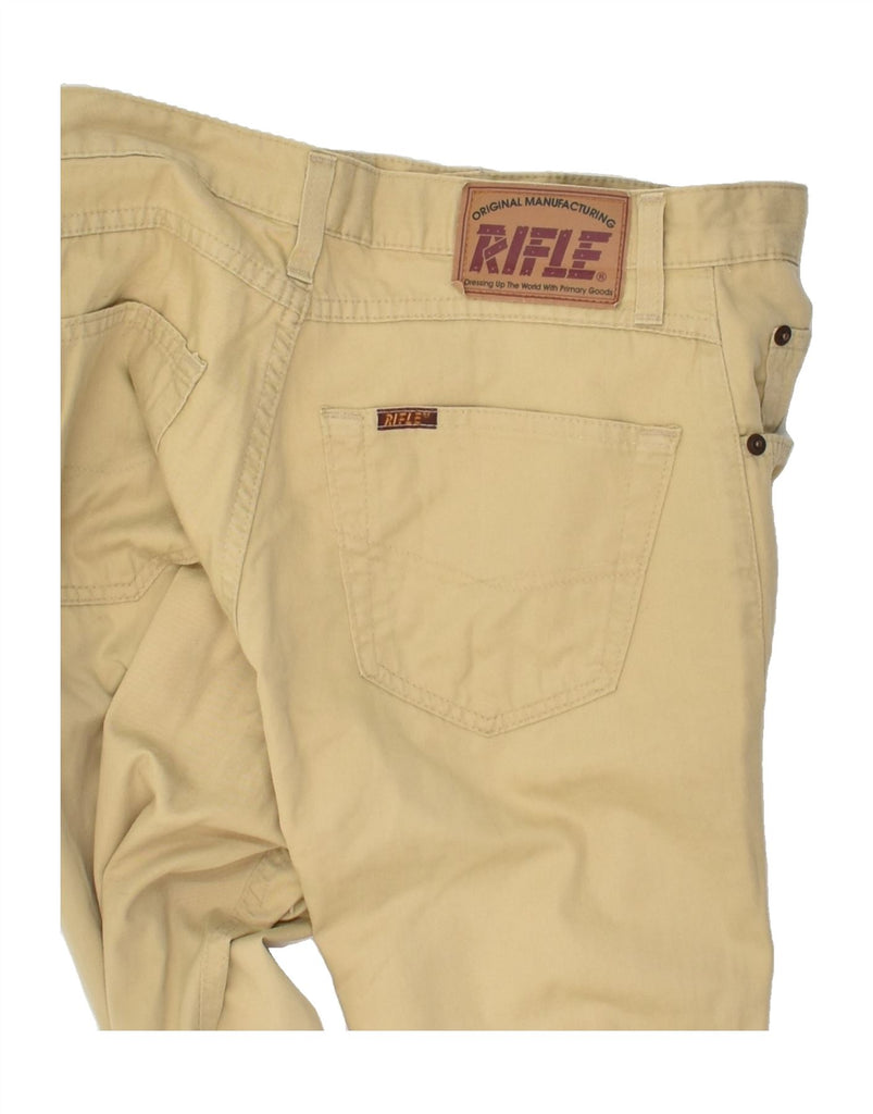 RIFLE Mens Straight Casual Trousers W32 L28  Beige Cotton | Vintage Rifle | Thrift | Second-Hand Rifle | Used Clothing | Messina Hembry 