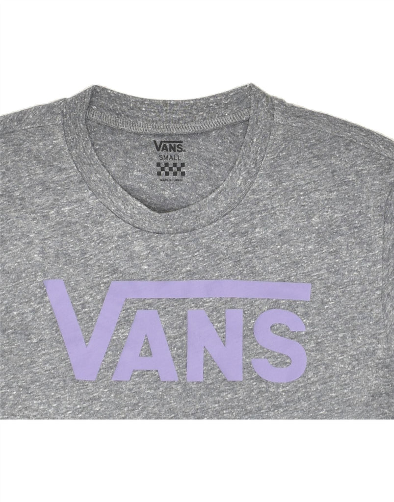 VANS Womens Graphic T-Shirt Top UK 10 Small Grey | Vintage Vans | Thrift | Second-Hand Vans | Used Clothing | Messina Hembry 