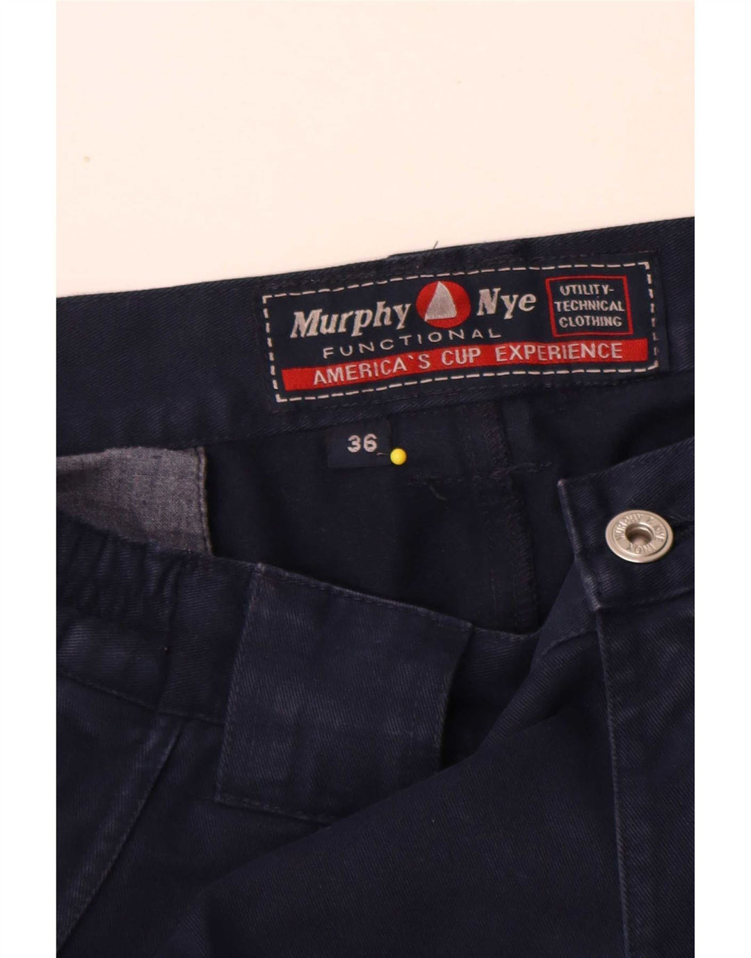 Murphy & Nye Mens Straight Cargo Trousers W36 L31 Navy Blue Cotton