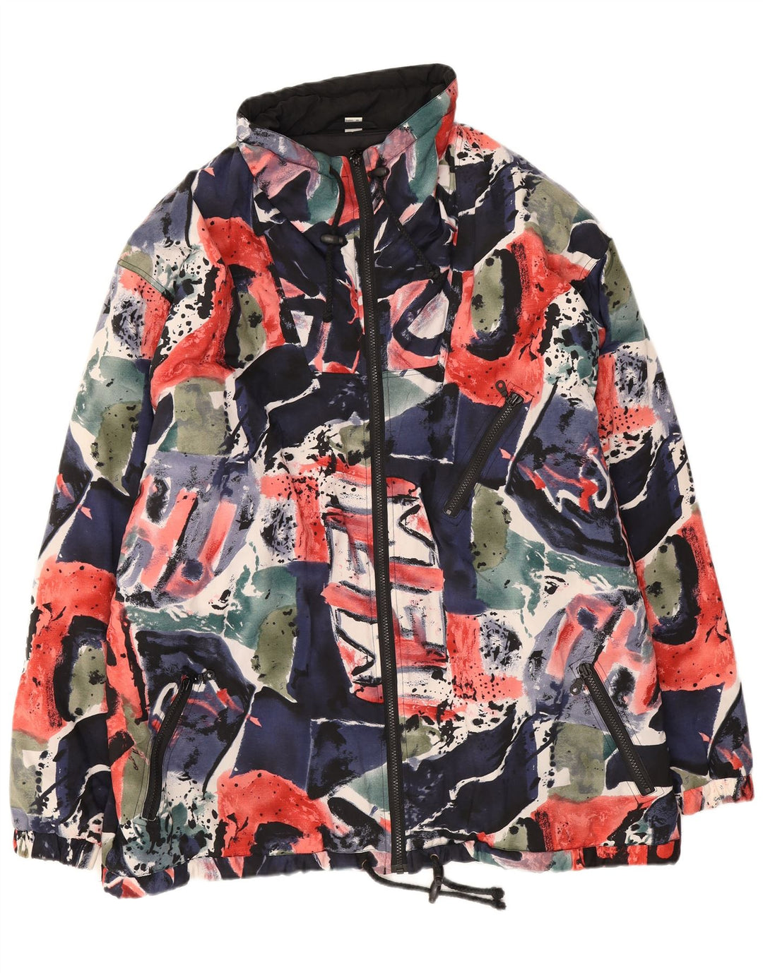 Vintage Mens Abstract Pattern Windbreaker Jacket UK 42 XL Multicoloured