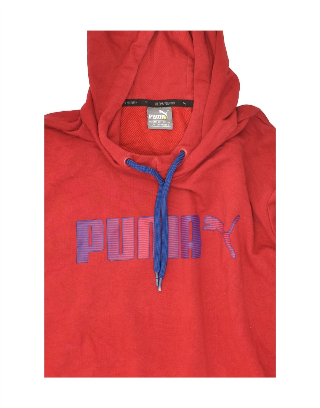 PUMA Mens Graphic Hoodie Jumper Large Red Cotton | Vintage Puma | Thrift | Second-Hand Puma | Used Clothing | Messina Hembry 