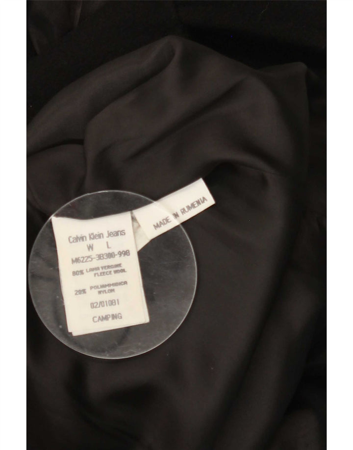 Calvin Klein Jeans Mens Pea Coat UK 40 Large Black Wool