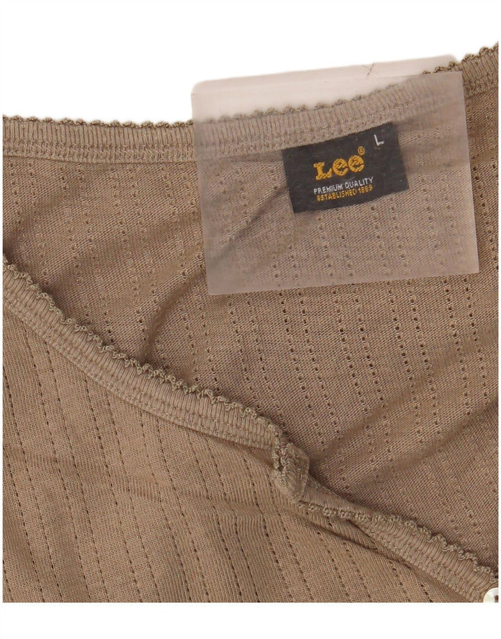 Lee Womens Top Long Sleeve UK 14 Large Beige