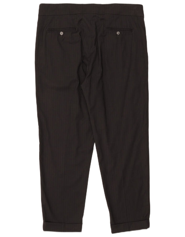 Vintage Mens Pegged Chino Trousers IT 54 2XL W38 L28 Black Wool