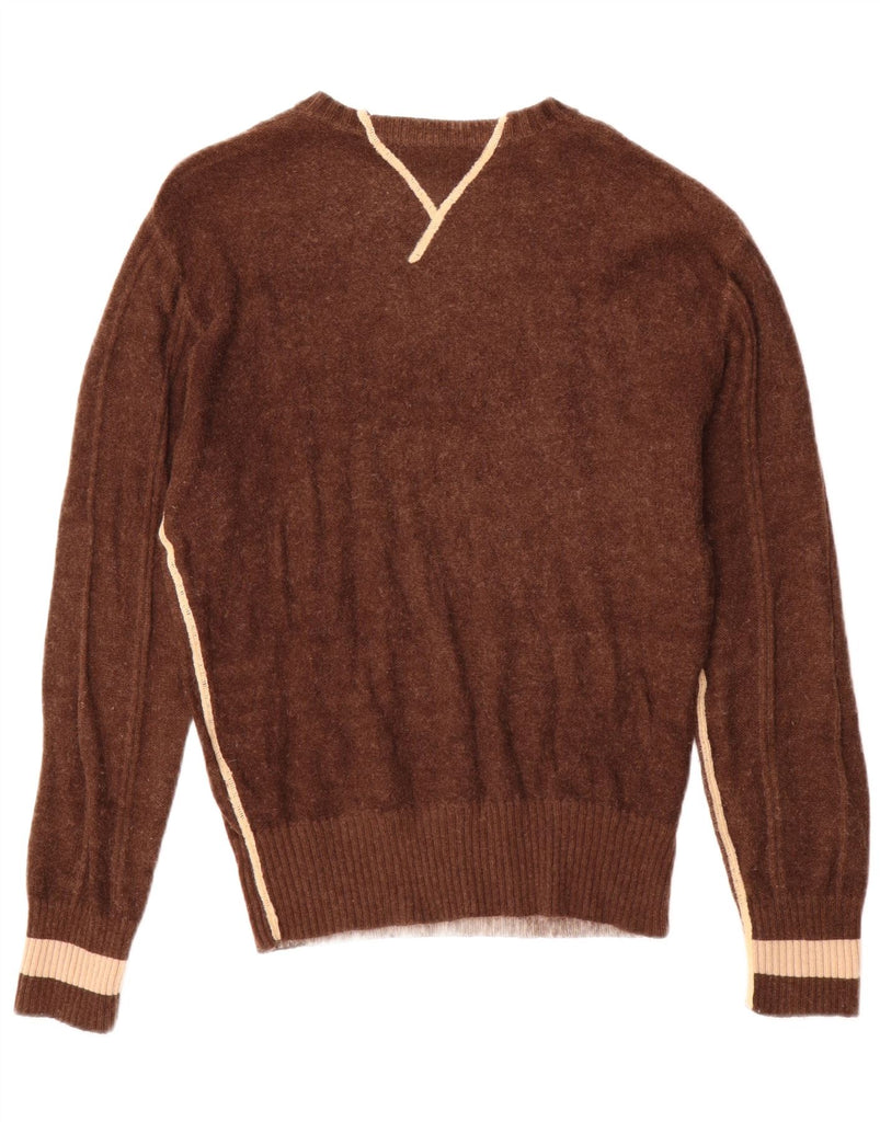 NAPAPIJRI Mens Graphic Boat Neck Jumper Sweater Large Brown Vintage Napapijri and Second-Hand Napapijri from Messina Hembry 