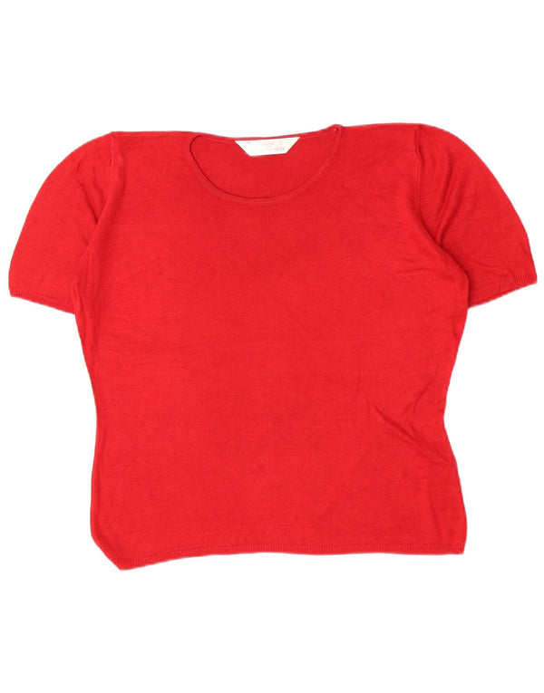 Marks & Spencer Womens T-Shirt Top UK 14 Large  Red Viscose