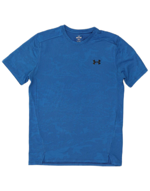 Under Armour Mens T-Shirt Top Small Blue Camouflage Polyester