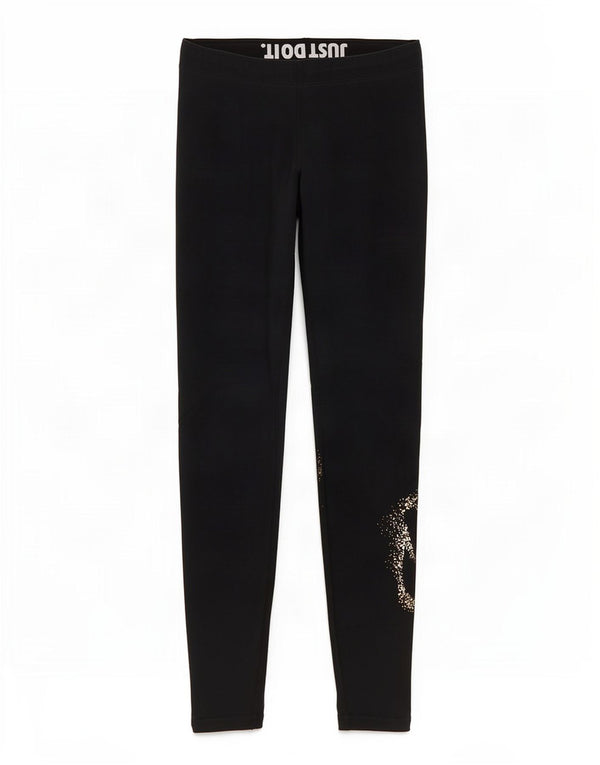 Nike Womens Graphic Leggings UK 8 Small Black Cotton