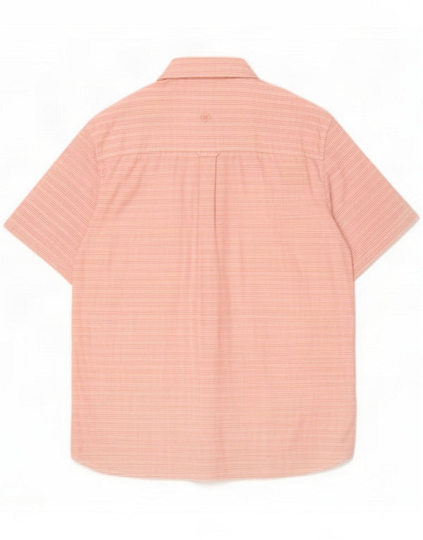 Fat Face Mens Short Sleeve Shirt Large Pink Striped Cotton