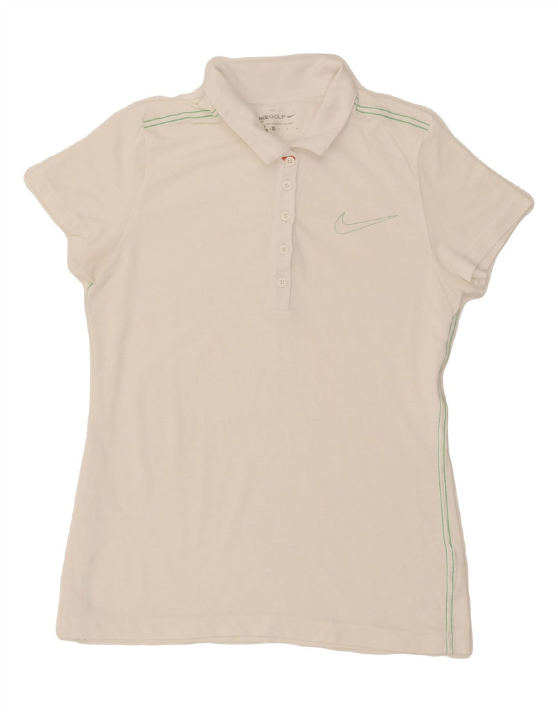 NIKE Womens Dri Fit Polo Shirt UK 12 Medium White Vintage Nike and Second-Hand Nike from Messina Hembry 