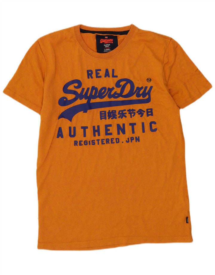 Superdry Mens Graphic T-Shirt Top Small Orange Cotton