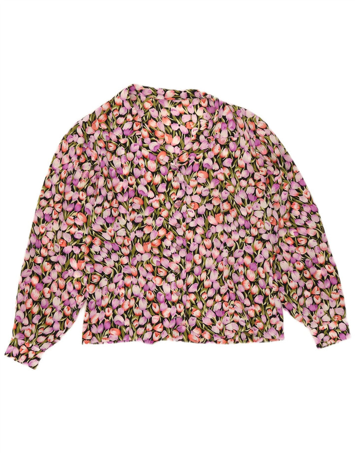 Vintage Womens Shirt Blouse UK 12 Medium Multicoloured Floral