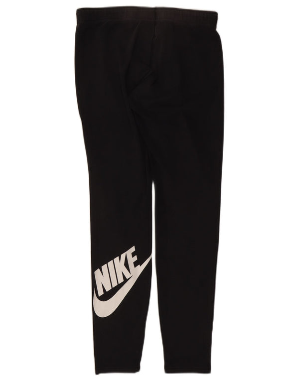 Nike Womens Graphic Leggings UK 14 Large  Black Cotton