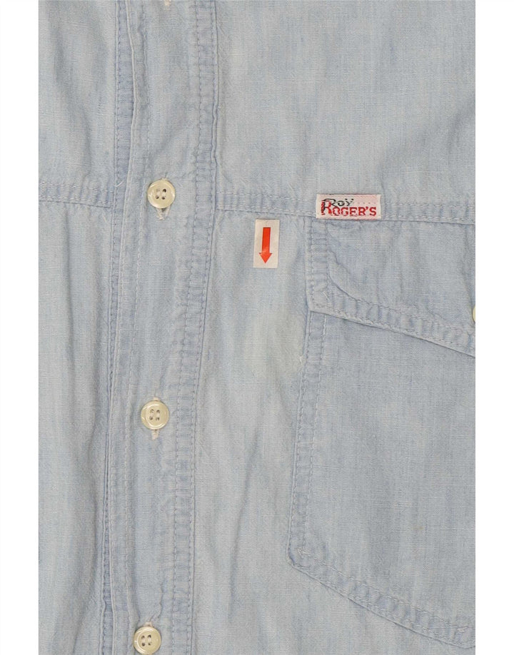Roy Rogers Mens Short Sleeve Shirt Large Blue