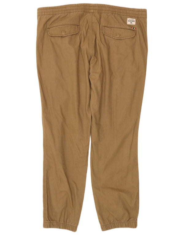 Napapijri Mens Joggers Casual Trousers 3XL W46 L31 Beige Cotton