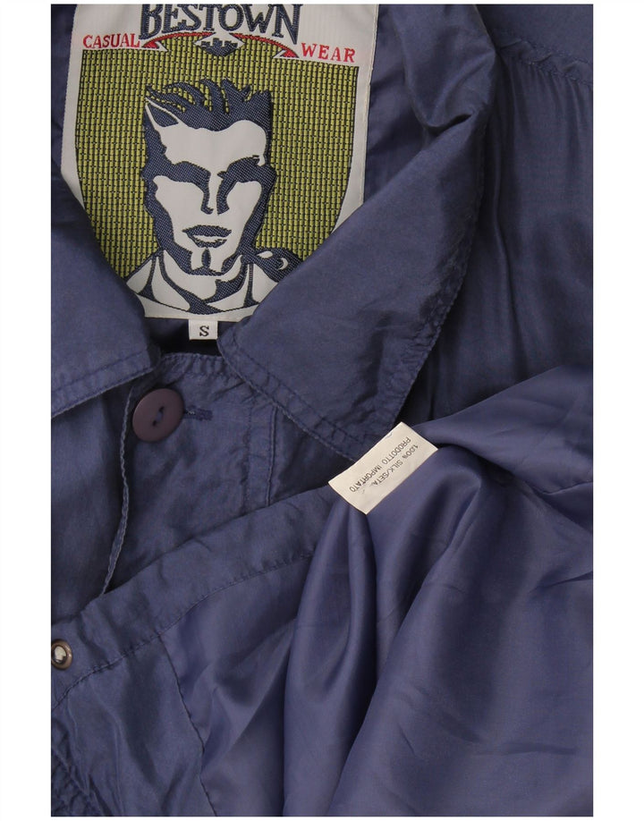 Vintage Mens Loose Fit Utility Jacket UK 36 Small Blue Silk
