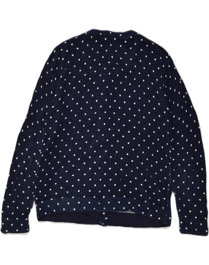 TOMMY HILFIGER Womens Cardigan Sweater UK 16 Large Navy Blue Polka Dot | Vintage Tommy Hilfiger | Thrift | Second-Hand Tommy Hilfiger | Used Clothing | Messina Hembry 