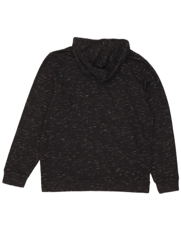 Adidas Mens Hoodie Jumper Large Black Flecked Cotton