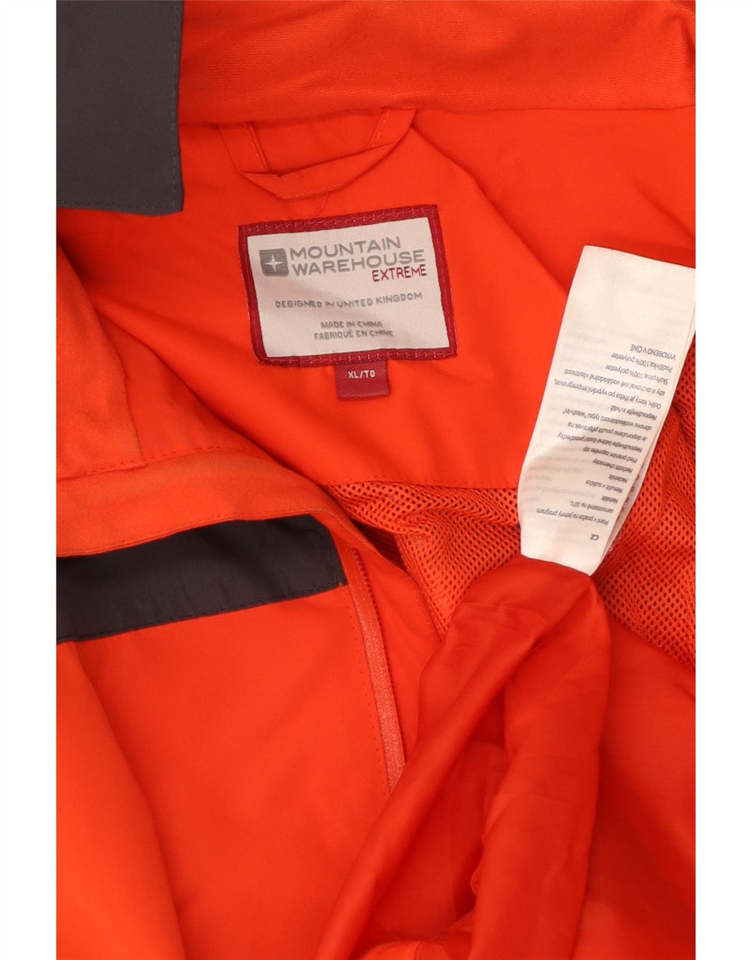 MOUNTAIN WAREHOUSE Mens Hooded Rain Jacket UK 42 XL Orange Colourblock