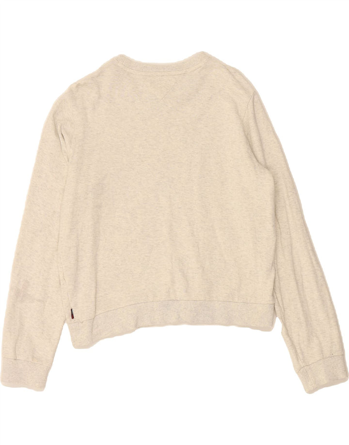 TOMMY HILFIGER Womens Graphic Sweatshirt Jumper UK 14 Medium Grey Cotton Vintage Tommy Hilfiger and Second-Hand Tommy Hilfiger from Messina Hembry 