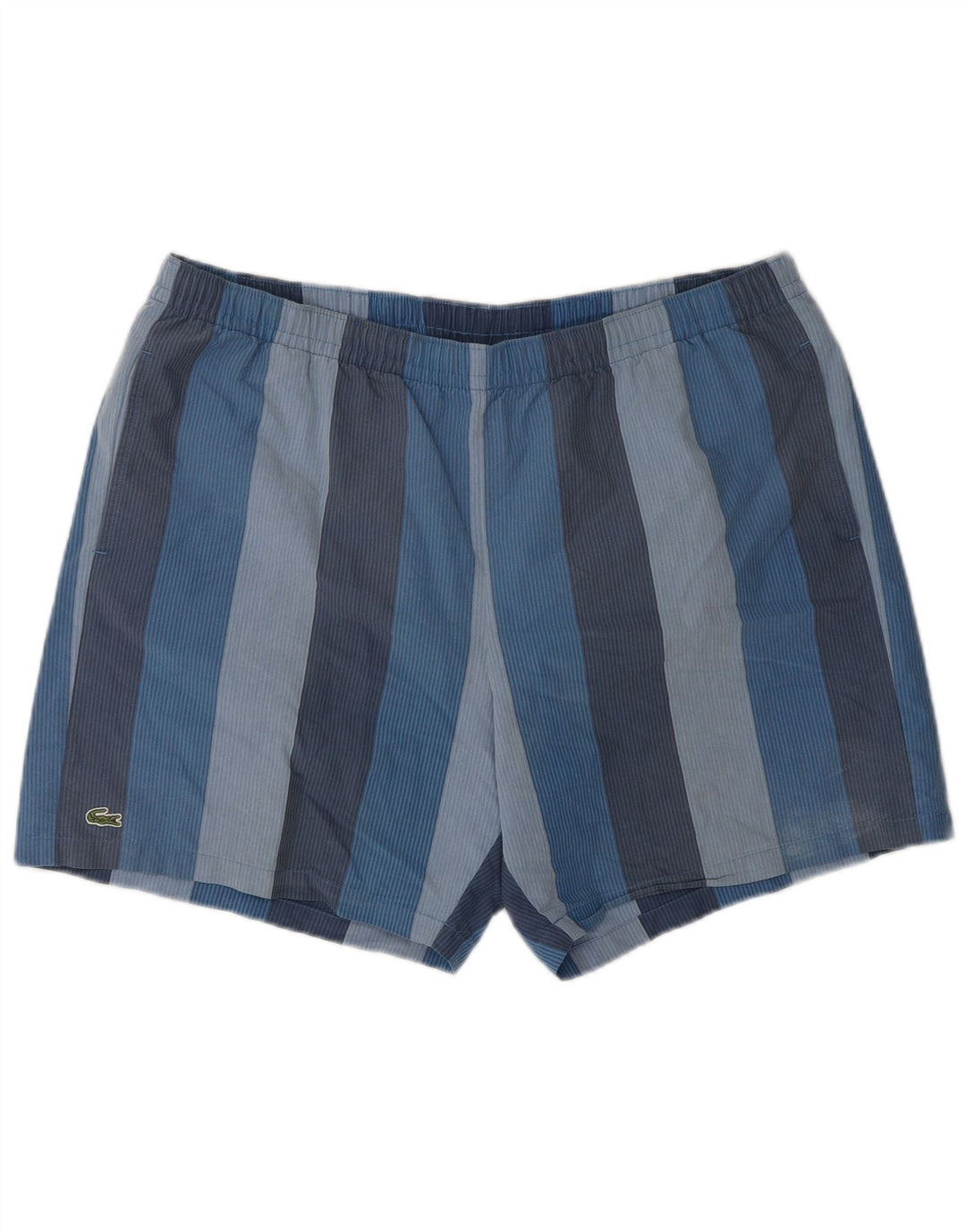 Lacoste Mens Swimming Shorts Size 8 3XL Blue Striped Cotton