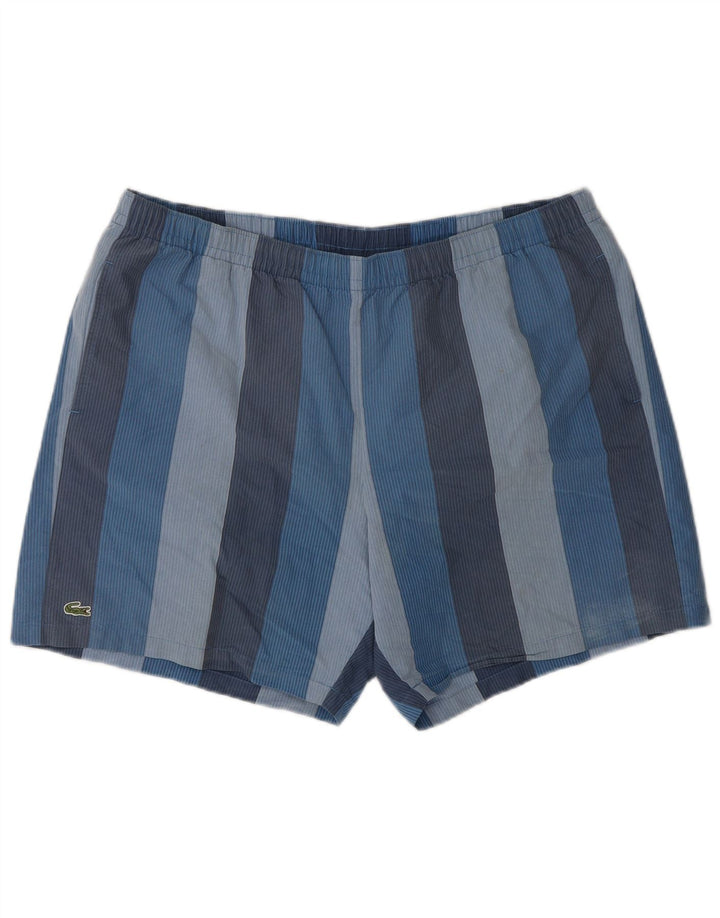Lacoste Mens Swimming Shorts Size 8 3XL Blue Striped Cotton