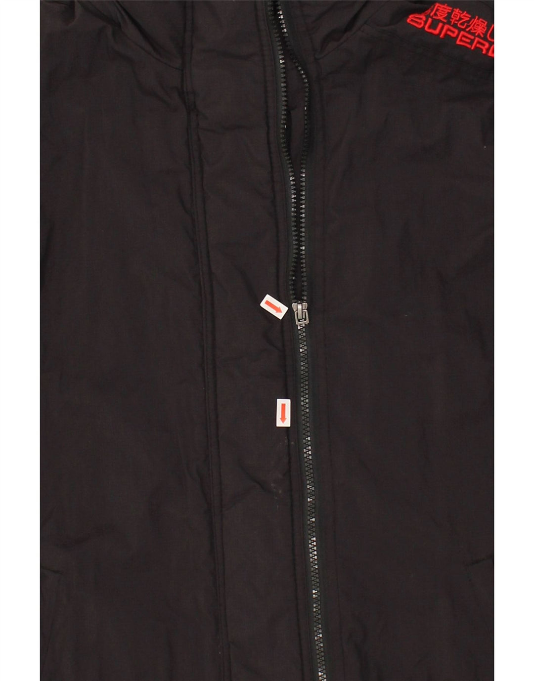 SUPERDRY Womens Windbreaker Jacket UK 18 XL Black Nylon Vintage Superdry and Second-Hand Superdry from Messina Hembry 