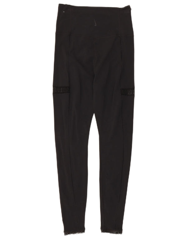 Nike Womens Dri Fit Leggings UK 14 Medium Black Nylon