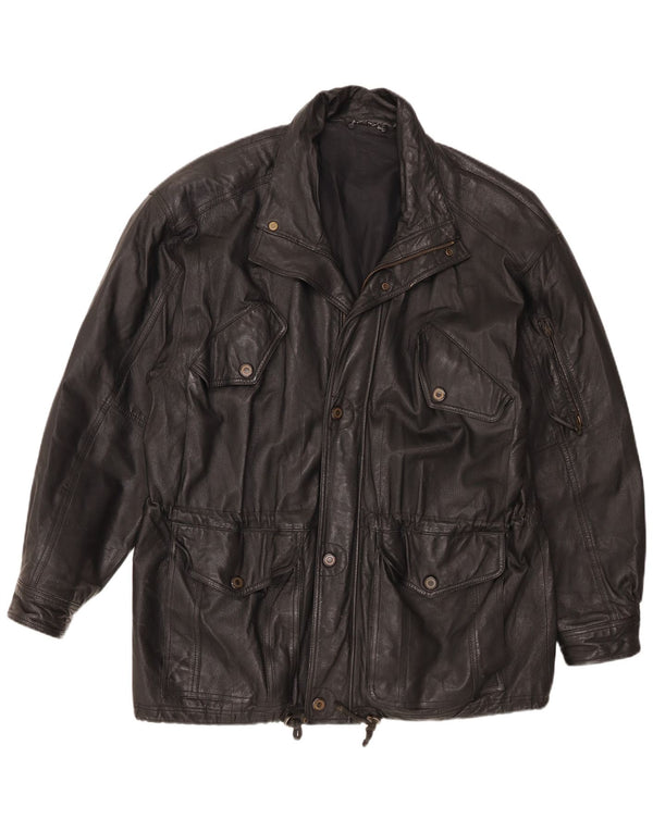 Vintage Mens Leather Jacket UK 42 XL Black