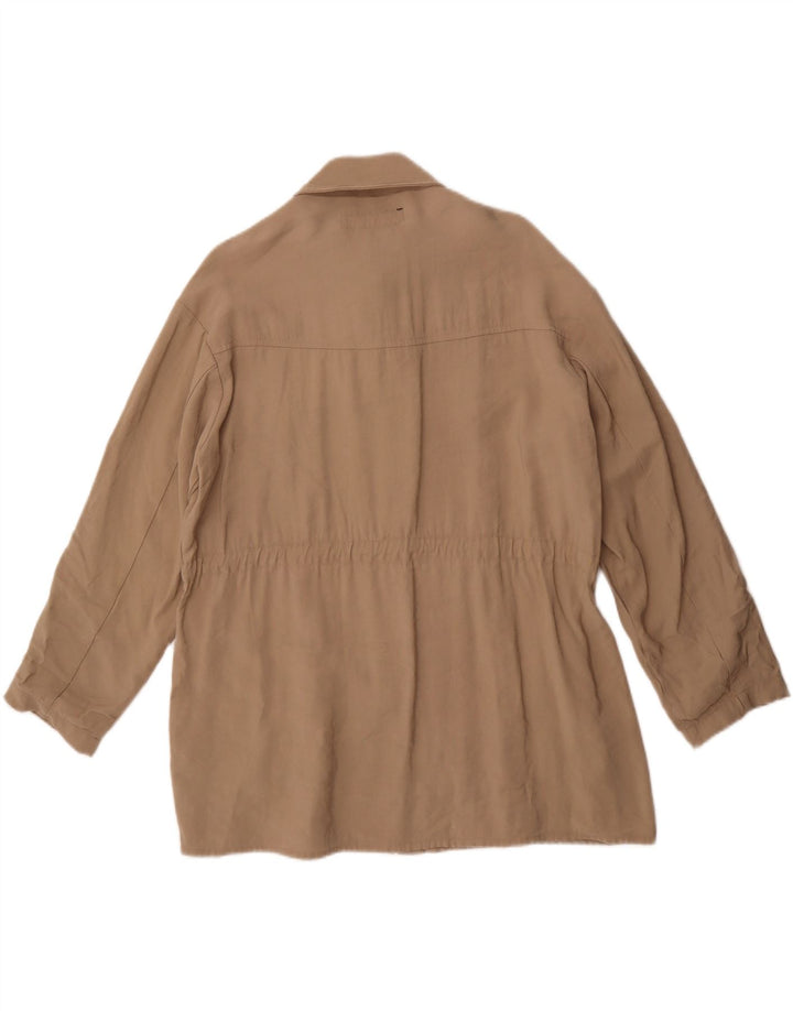 ZARA Womens Windbreaker Jacket UK 14 Medium Beige Viscose Vintage Zara and Second-Hand Zara from Messina Hembry 
