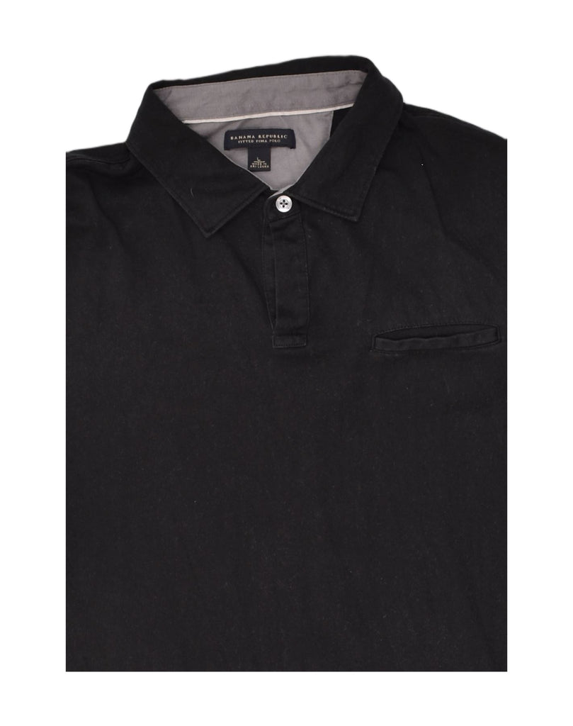 BANANA REPUBLIC Mens Polo Shirt Large Black Cotton | Vintage Banana Republic | Thrift | Second-Hand Banana Republic | Used Clothing | Messina Hembry 