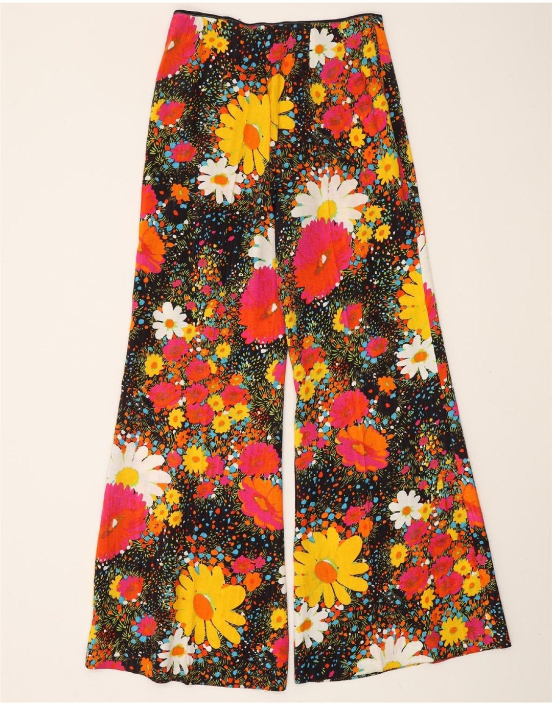 VINTAGE Womens High Waist Casual Trousers W26 L31  Multicoloured Floral