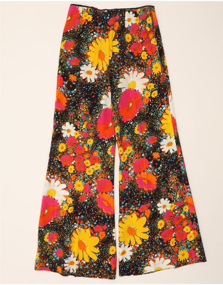 VINTAGE Womens High Waist Casual Trousers W26 L31  Multicoloured Floral