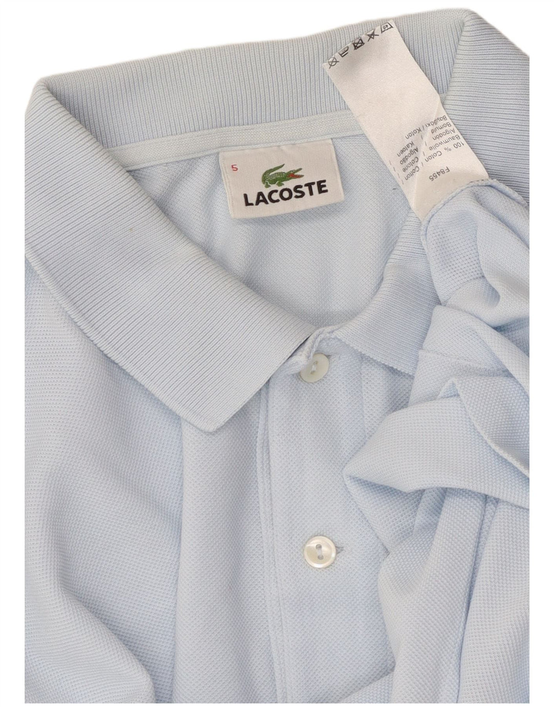 LACOSTE Mens Polo Shirt Size 5 Large Blue Cotton