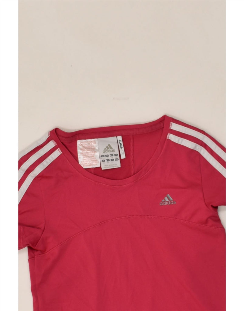 ADIDAS Girls Climalite T-Shirt Top 11-12 Years Pink Polyester | Vintage Adidas | Thrift | Second-Hand Adidas | Used Clothing | Messina Hembry 