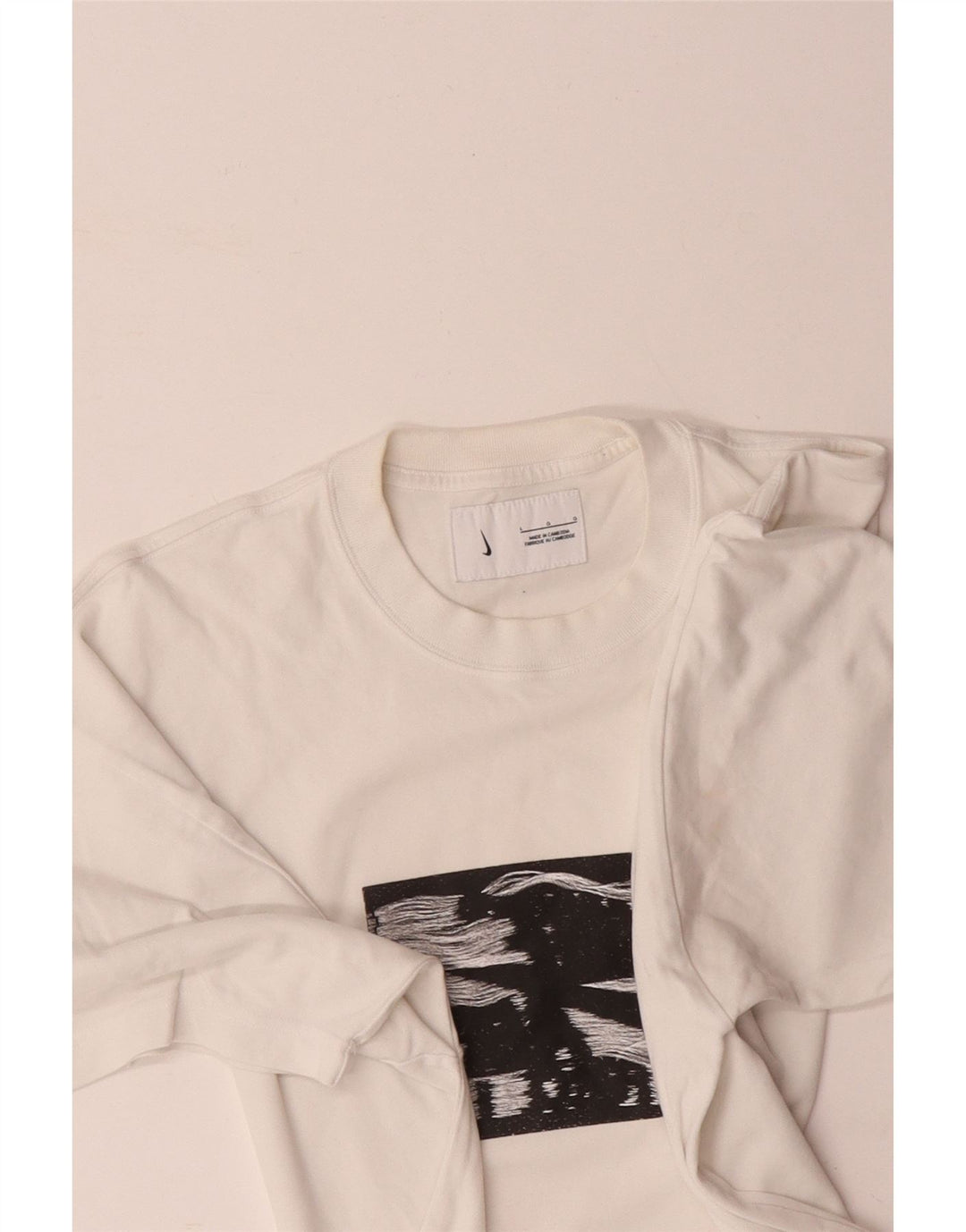 NIKE Mens Graphic T-Shirt Top Large White Cotton