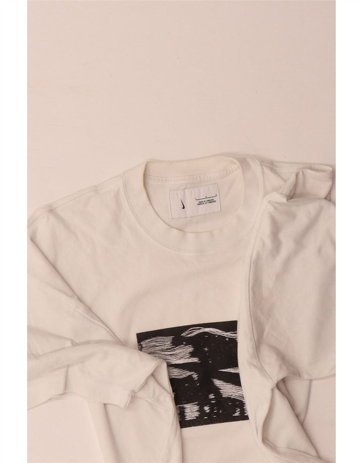 NIKE Mens Graphic T-Shirt Top Large White Cotton