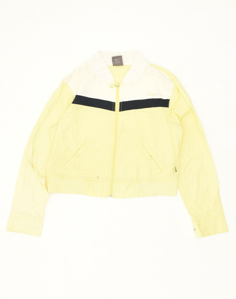 NIKE Womens Tracksuit Top Jacket US 8/10 Medium Yellow Colourblock Cotton | Vintage Nike | Thrift | Second-Hand Nike | Used Clothing | Messina Hembry 