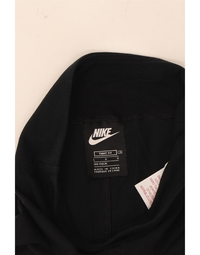 NIKE Girls Tight Fit Leggings 12-13 Years Large Black Cotton Vintage Nike and Second-Hand Nike from Messina Hembry 