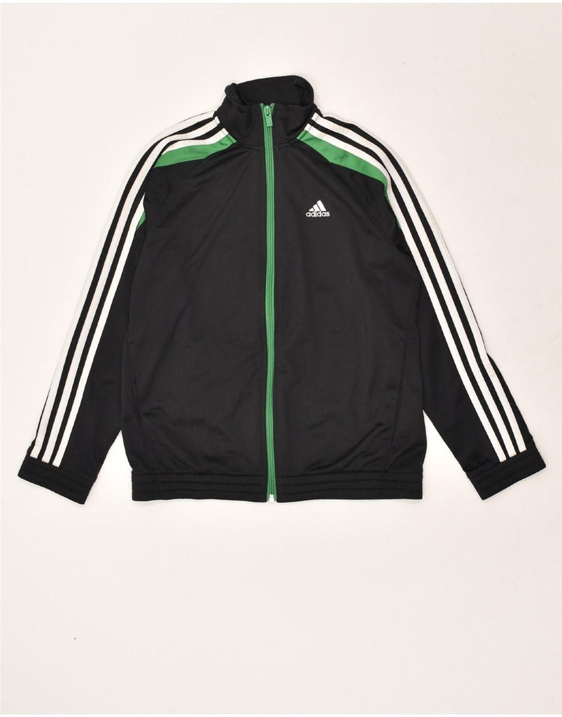 ADIDAS Boys Tracksuit Top Jacket 11-12 Years Black Polyester | Vintage Adidas | Thrift | Second-Hand Adidas | Used Clothing | Messina Hembry 