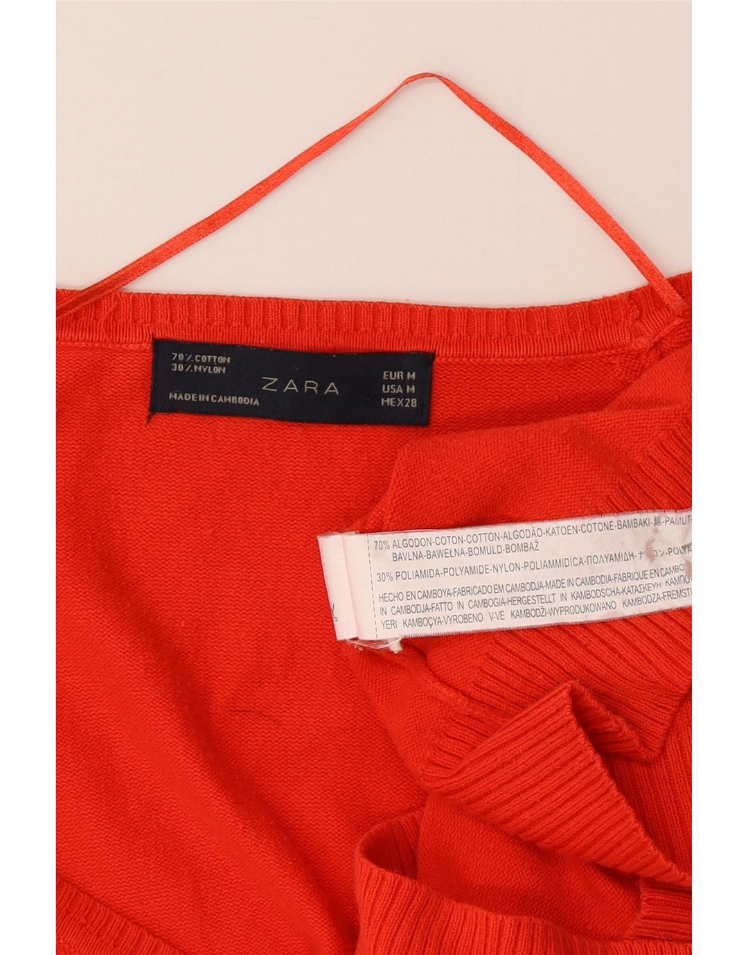 Zara Womens Cardigan Sweater UK 12 Medium Red Cotton