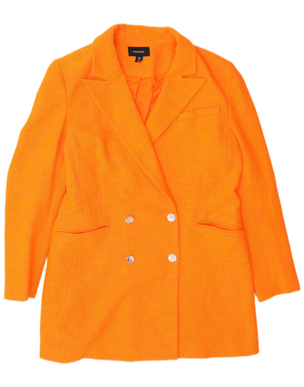 Karen Millen Womens Longline Double Breasted Blazer Jacket UK 18 XL Orange