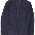 Calvin Klein Mens 1 Button Blazer Jacket IT 48 Medium Navy Blue Wool