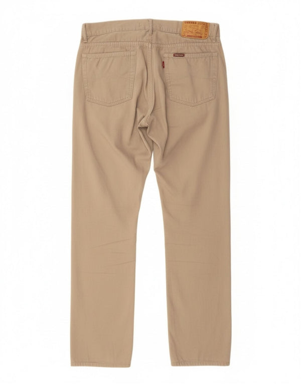 Carrera Mens Straight Casual Trousers IT 50 Large W34 L34 Beige Cotton