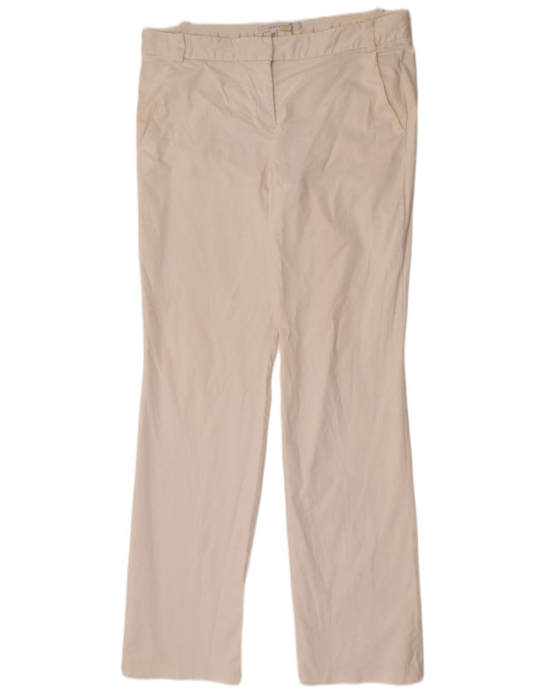 Zara Womens Bootcut Chino Trousers EU 44 XL W34 L35 White Cotton