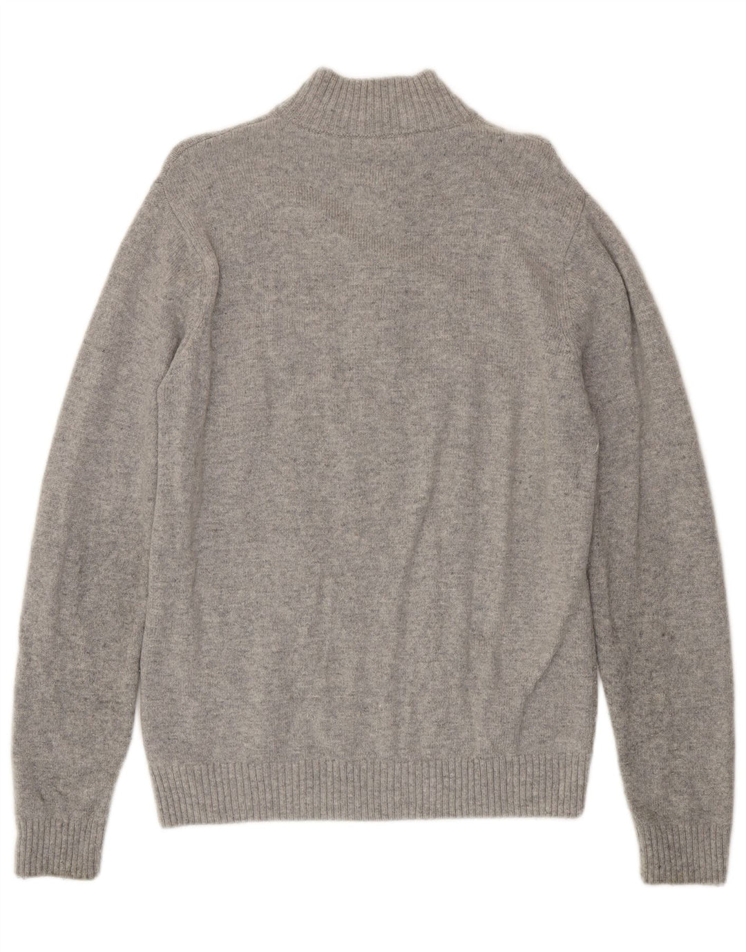 Crew Clothing Mens Zip Neck Jumper Sweater Large Grey Lambswool