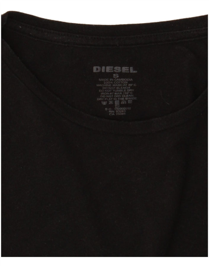 DIESEL Mens T-Shirt Top Small Black Cotton