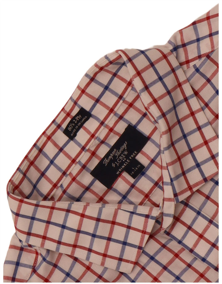 J. Crew Mens Thompson Shirt Size 16 16 1/2 Large White Check