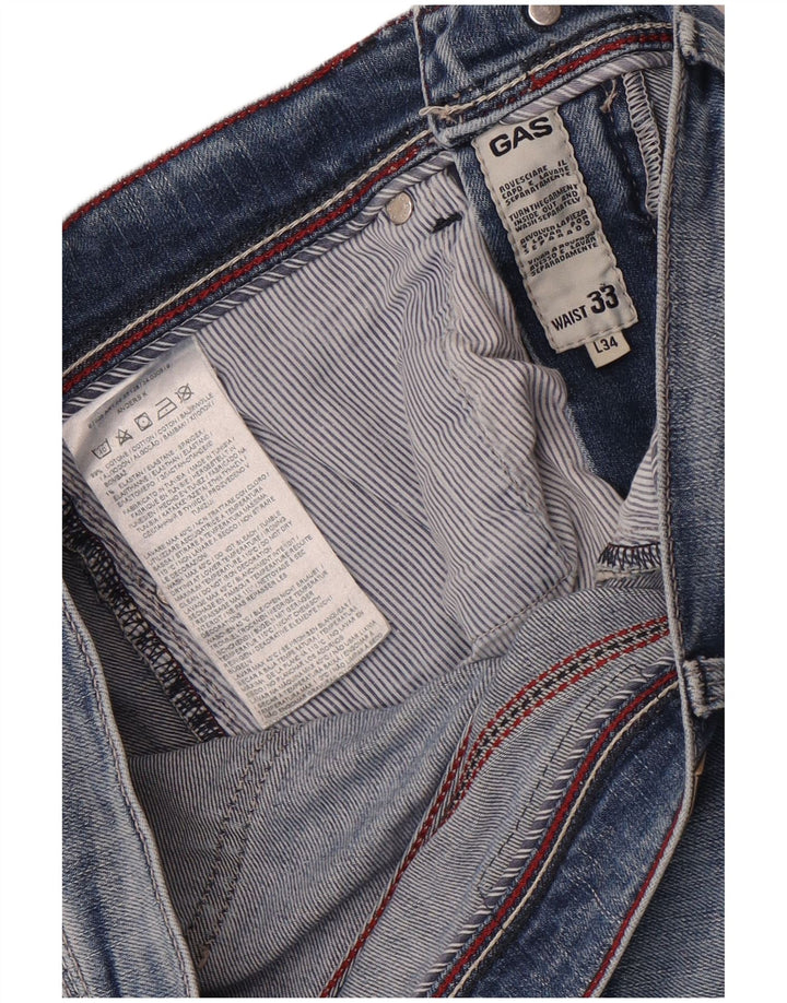 Gas Mens Anders Slim Jeans W33 L30 Blue Cotton