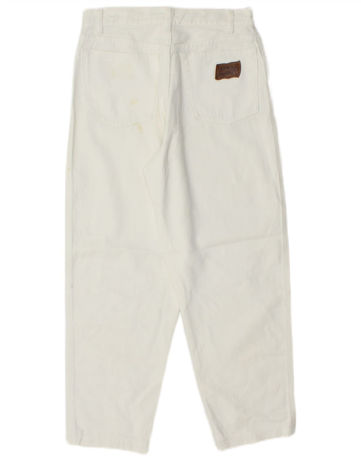 ENRICO COVERI Womens Cropped Trousers W26 L23 White Cotton